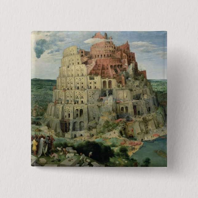 Torn of Babel, 1563 (olja på panel) Knapp (Framsida)