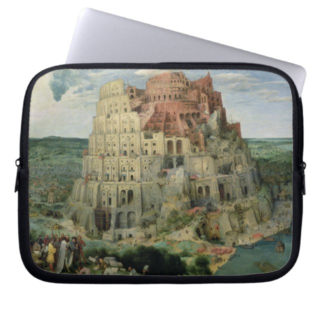 Torn of Babel, 1563 (olja på panel) Laptop Sleeve (Framsidan)