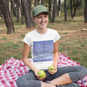 Torn Power Line Womens T-Shirt