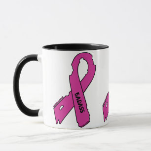 Torn Ribbon/Badass... Bröstcancer Mugg