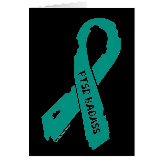 Torn Ribbon/Badass...PTSD Hälsningskort (Framsidan)