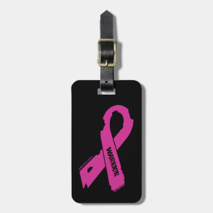 Torn Ribbon/Warrior...Breast Cancer Bagagebricka