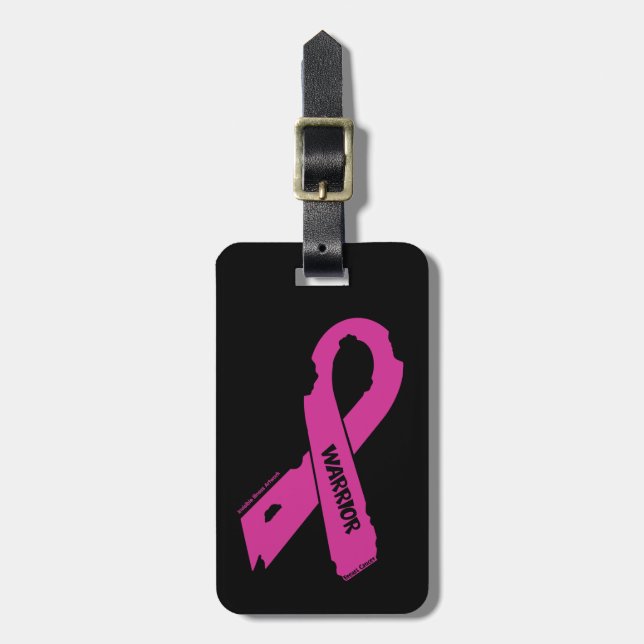 Torn Ribbon/Warrior...Breast Cancer Bagagebricka (Vertikal Framsida)