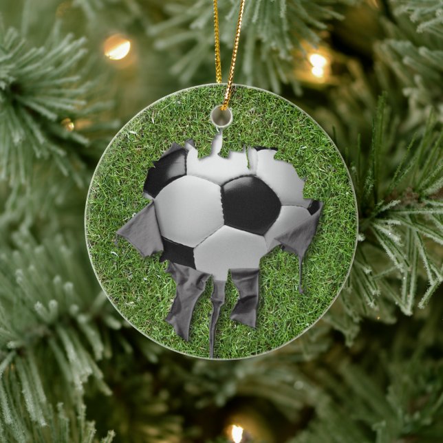 Torn Soccer Ceramic Ornament (Träd)