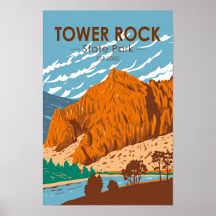 Torn-Sten-statens nationalpark Montana-Vintage Poster
