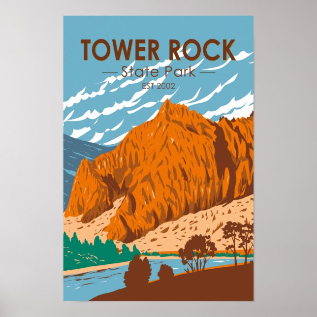 Torn-Sten-statens nationalpark Montana-Vintage Poster (Framsidan)