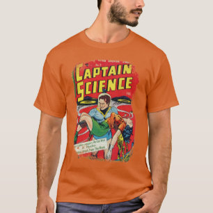 Torn Tecknad bok täcker Retro Science-hjälten Vint T Shirt
