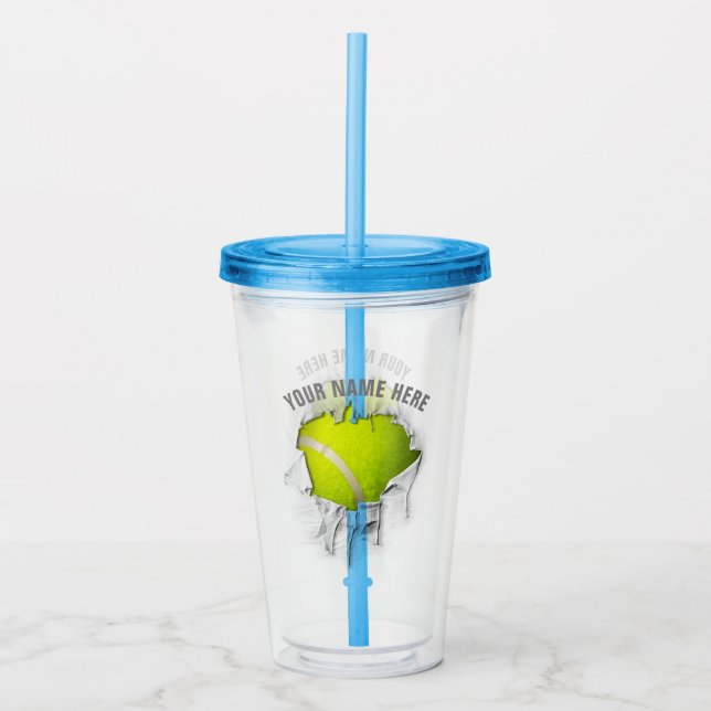 Torn Tennis Acrylic Tumbler Take Away Mugg (Framsida)