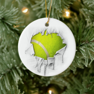 Torn Tennis Ceramic Ornament