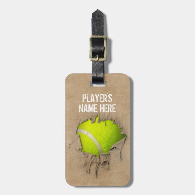 Torn Tennis (Personlig) Bagagebricka (Vertikal Framsida)