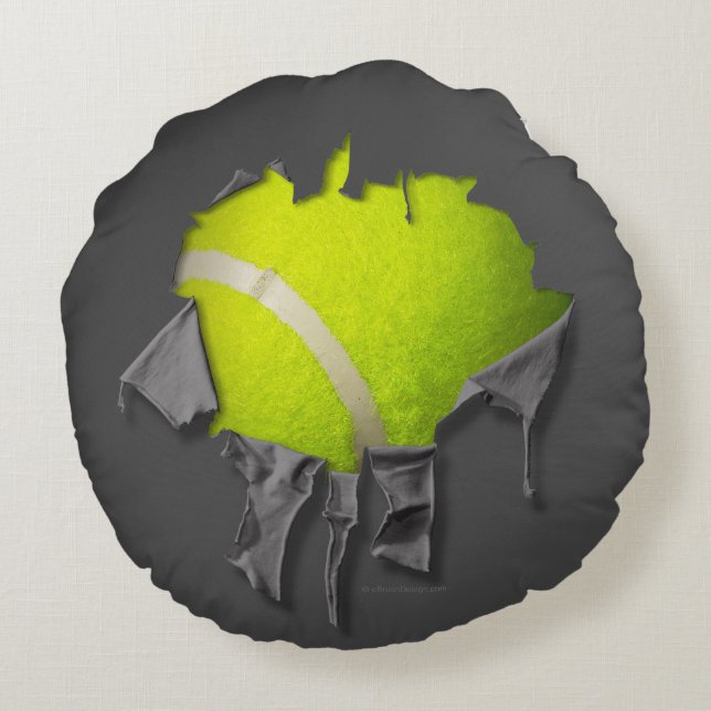 Torn Tennis Round Pillow Rund Kudde (Baksidan)