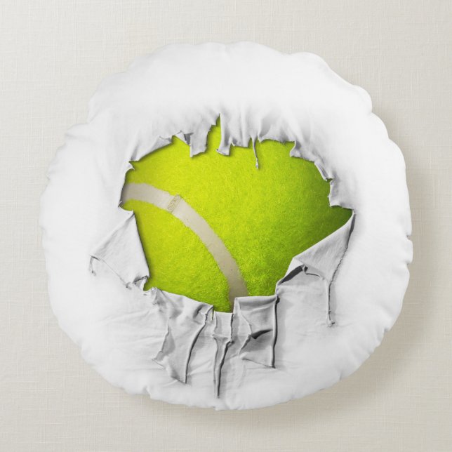 Torn Tennis Round Pillow Rund Kudde (Framsidan)