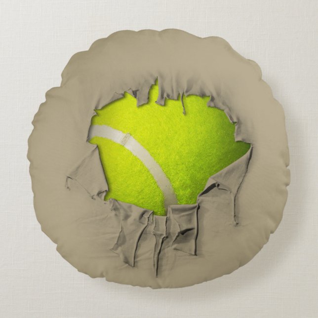 Torn Tennis Round Pillow Rund Kudde (Framsidan)
