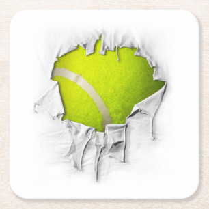 Torn Tennis Square Papprare Underlägg Papper Kvadrat