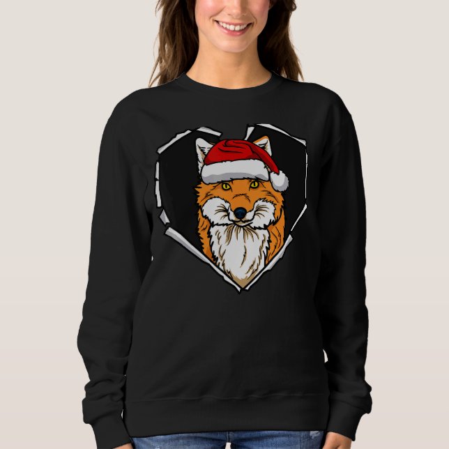 Torn Trasa Fox Ansikte med Hål i julklapp T Shirt (Framsida)