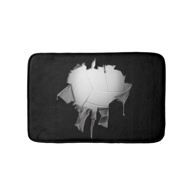 Torn Volleyball Black Bath Mat Badrumsmatta (Framsidan)