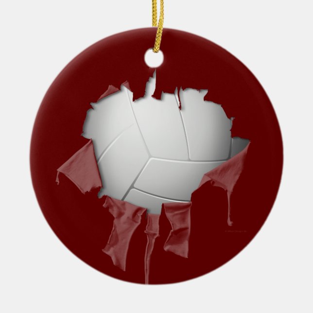 Torn Volleyball Ceramic Ornament (Framsidan)