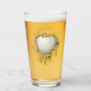 Torn Volleyball Glass Glaskopp
