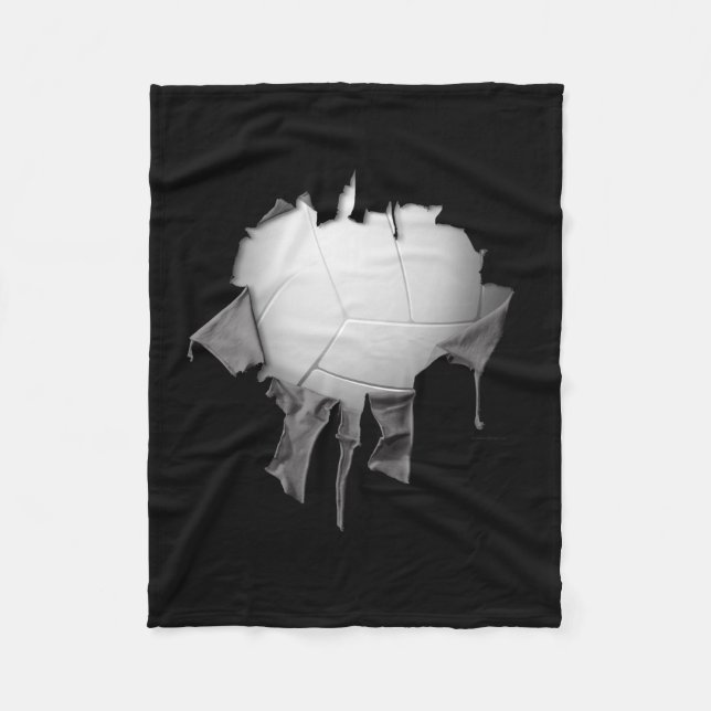 Torn Volleyball Mörk Fleece Blanket (Framsidan)