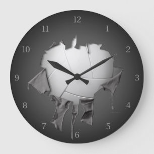 Torn Volleyball Mörk Wall Clock Stor Klocka