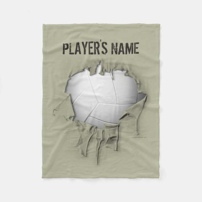 Torn Volleyball Personlig White Fleece Blanket (Framsidan)