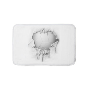 Torn Volleyball White Bath Mat Badrumsmatta