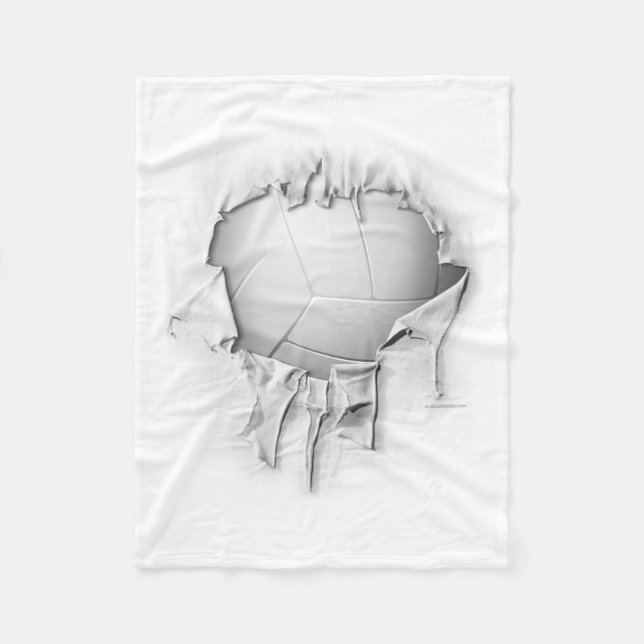 Torn Volleyball White Fleece Blanket (Framsidan)