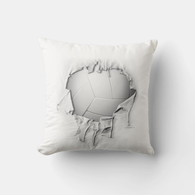 Torn Volleyball White Pillow Kudde (Framsida)