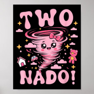 Tornado 2 Års Födelsedag Två Nado 2:a Födelsedagen Poster
