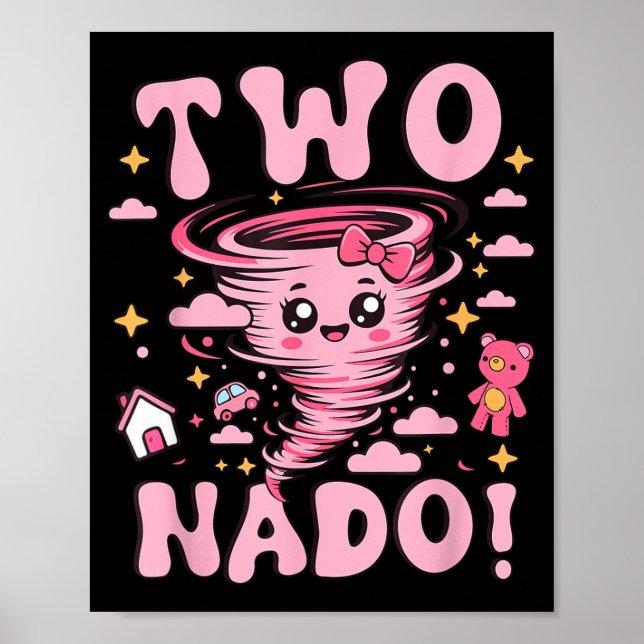 Tornado 2 Års Födelsedag Två Nado 2:a Födelsedagen Poster (Framsidan)