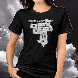 Tornado Alley State Karta Storm Chaser T Shirt