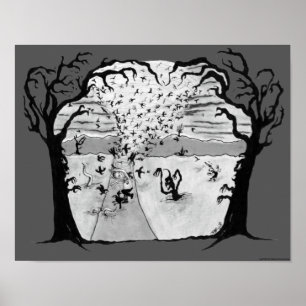 "Tornado av Kråkor" Poster (ingen text)