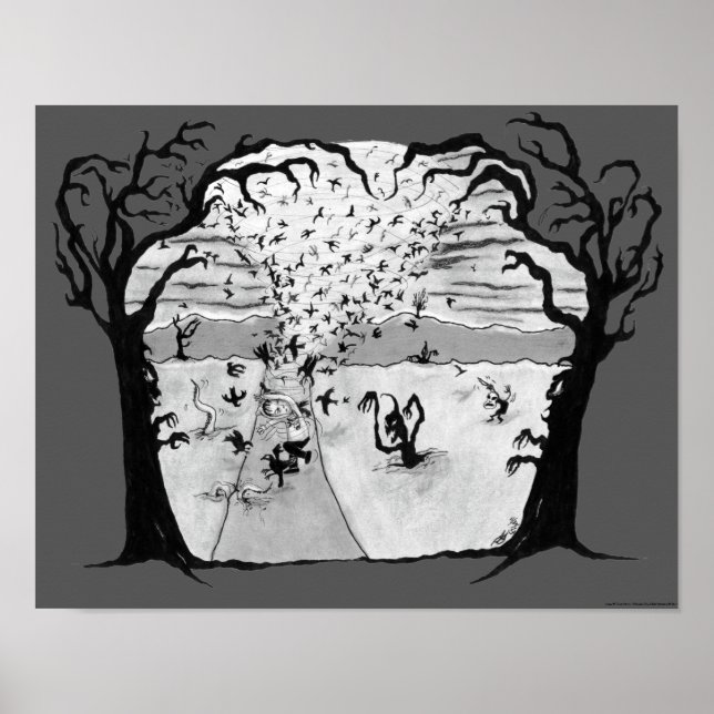 "Tornado av Kråkor" Poster (ingen text) (Framsidan)