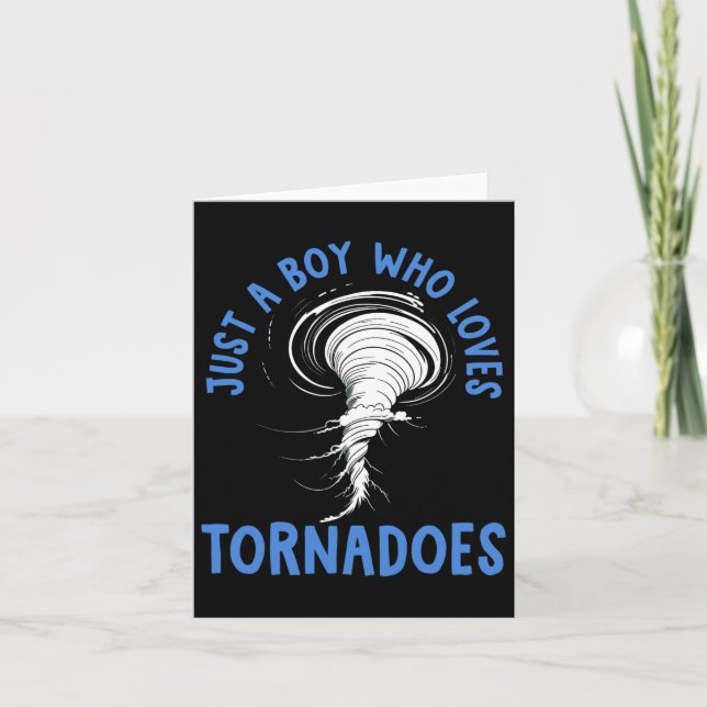 Tornado Birthday Boy Storm Chaser Boys Kids Weathe Kort (Framsida)