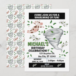 Tornado Birthday Party Invitation Inbjudningar