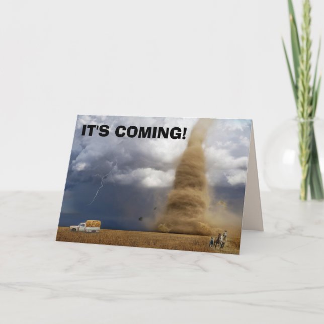 TORNADO FUNNY FÖDELSEDAGSKORT KORT (Framsida)