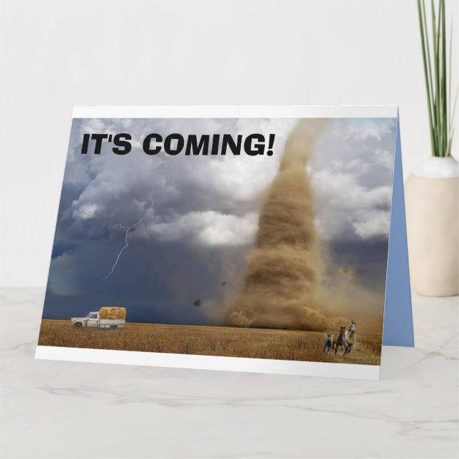 TORNADO FUNNY FÖDELSEDAGSKORT KORT (Framsida)