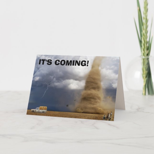 TORNADO FUNNY FÖDELSEDAGSKORT KORT (Framsida)