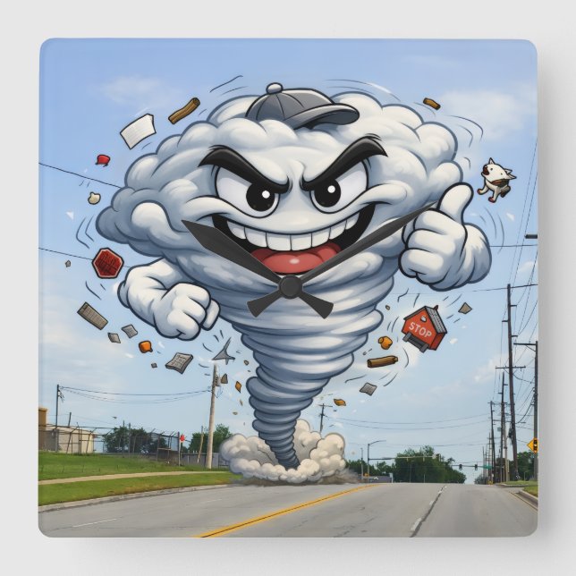 Tornado Fyrkantig Klocka (Framsida)