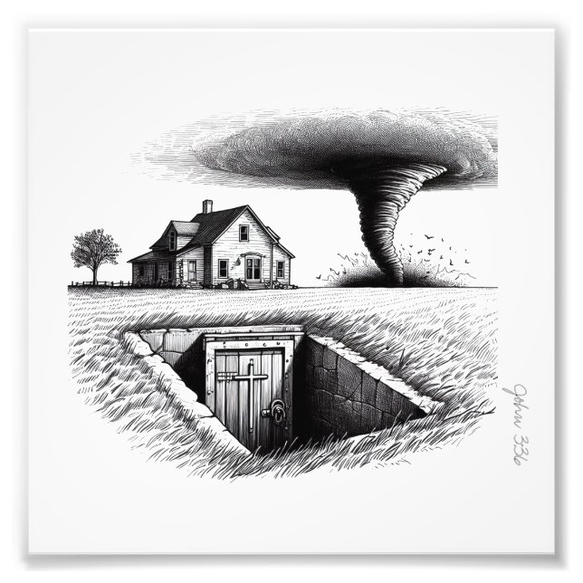 Tornado House Cellar med Kor Fototryck (Framsidan)