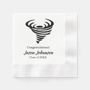 Tornado Mascot School Studenten Napkin Reunion Pappersservett