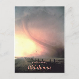 Tornado nära Cordell Oklahoma Inbjudan Vykort