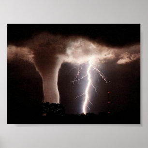 Tornado och blixt poster