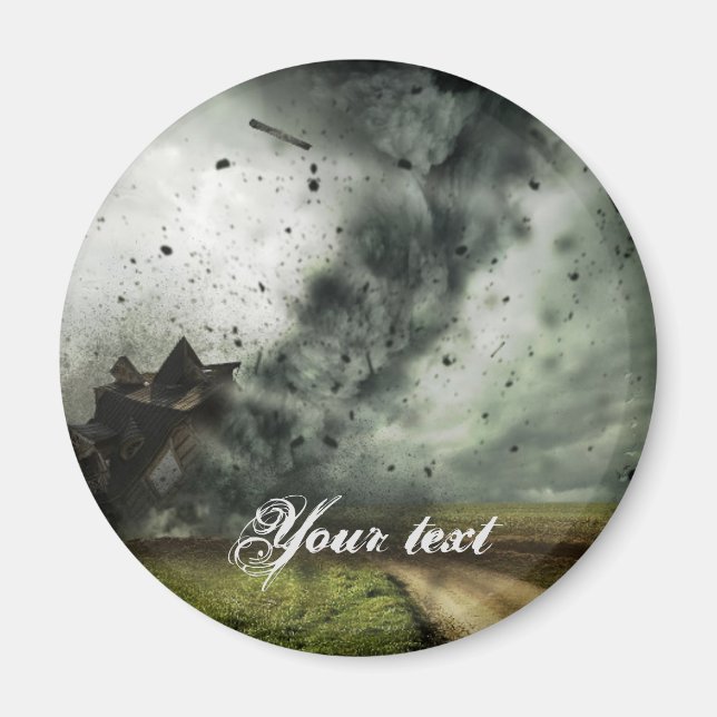 Tornado som förstör stormmeteorologi i hemmet magnet (Framsidan)