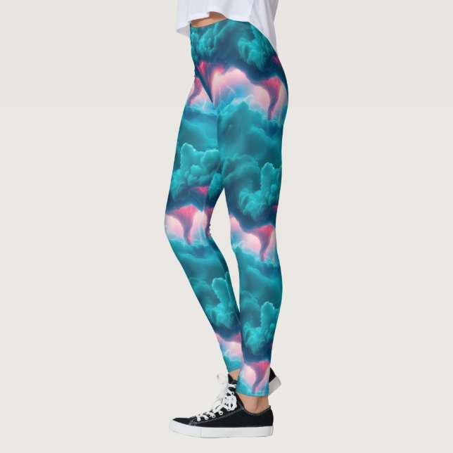 Tornado Storm Clouds Blixt Leggings (Vänster)