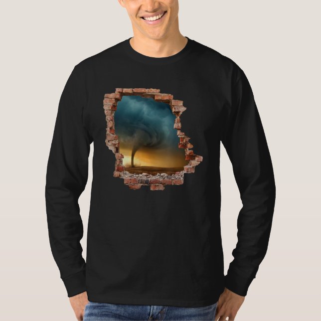 Tornado Storm Wall Destruction Hurricane Chaser Me T Shirt (Framsida)