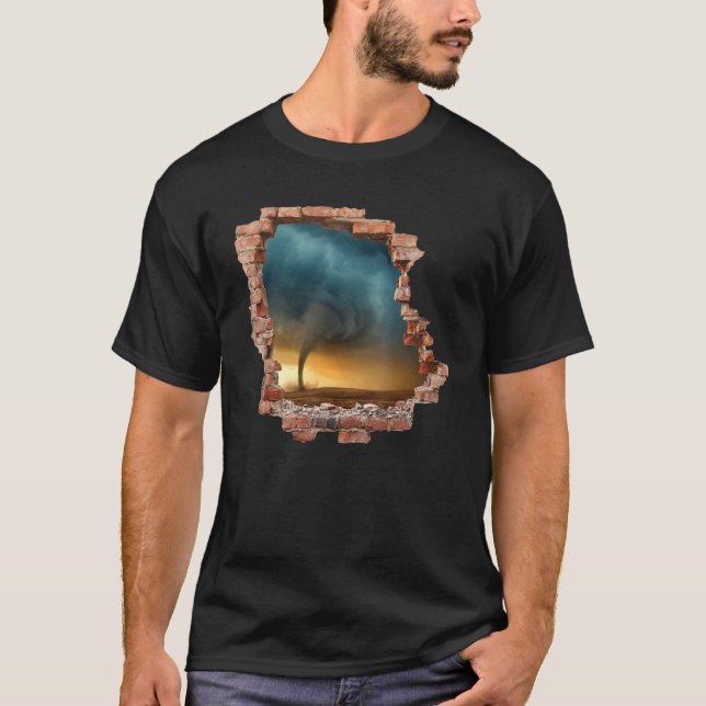 Tornado Storm Wall Destruction Hurricane Chaser Me T Shirt (Framsida)