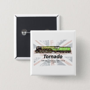 Tornado Vintage Steam Tåg Engelskt lokomotiv Knapp