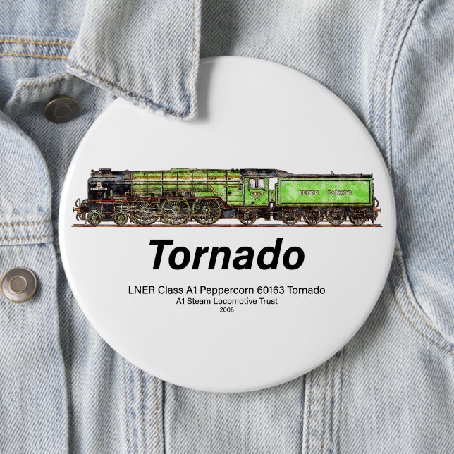Tornado Vintage Steam Tåg Engelskt lokomotiv Knapp (In Situ)
