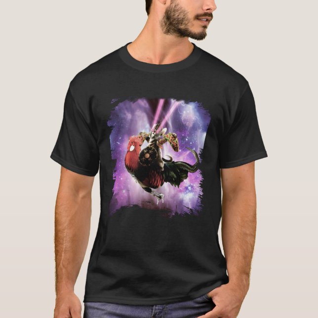 Tornadokatt ridande kyckling med taco t shirt (Framsida)